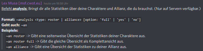PIC commands analysis